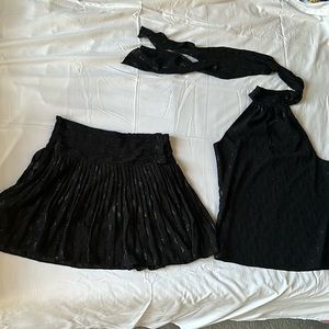 Rami Brook Clip Sasha Diamond Sasha top and Skirt in black (LG)